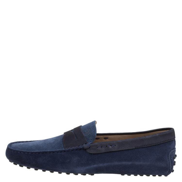 Pre Owned Tod's Two Tone Suede and Nubuck Penny Loafers Size 41
