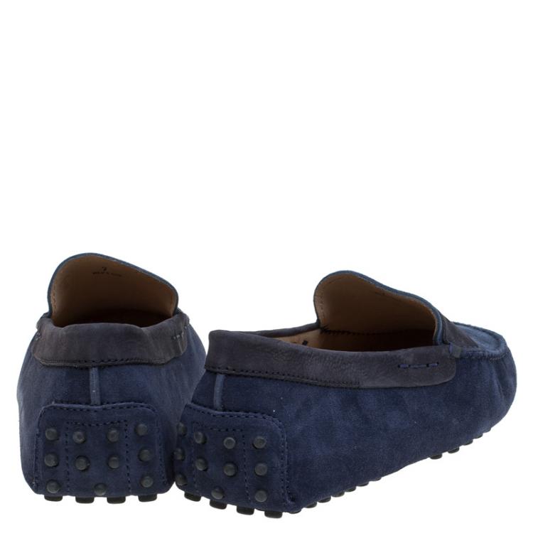 Pre Owned Tod's Two Tone Suede and Nubuck Penny Loafers Size 41