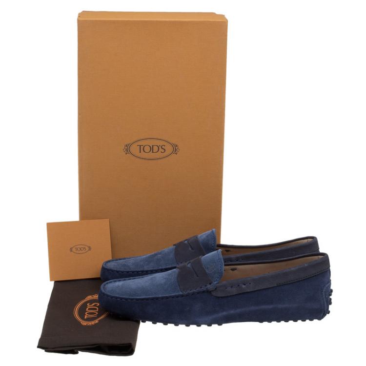 Pre Owned Tod's Two Tone Suede and Nubuck Penny Loafers Size 41