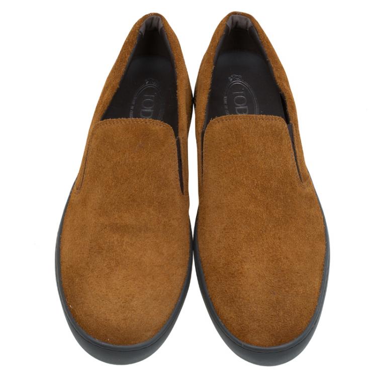 Pre Owned Tod's Brown Suede Skate Sneakers Size 44