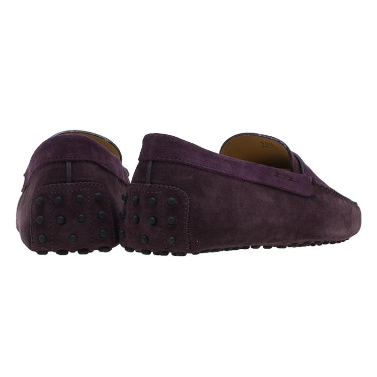Pre Owned Tod's Purple Shaded Suede and Leather Penny Loafers Size 44.5
