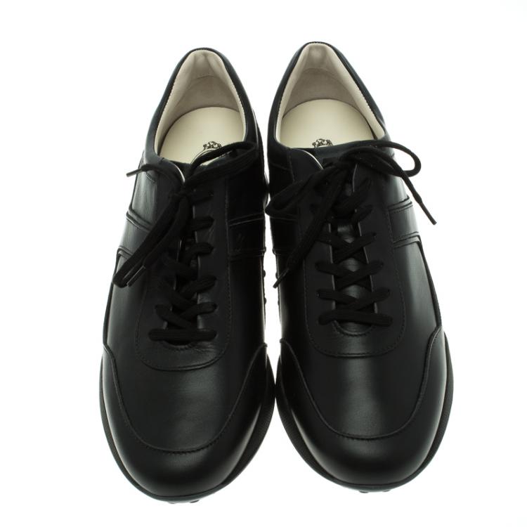 Pre Owned Tod's By T Project Black Leather Lace Up Sneakers Size 44