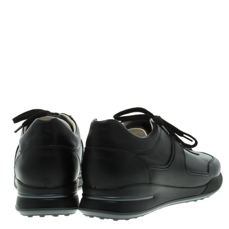 Pre Owned Tod's By T Project Black Leather Lace Up Sneakers Size 44