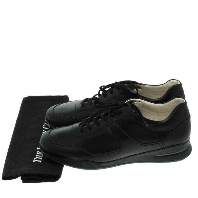 Pre Owned Tod's By T Project Black Leather Lace Up Sneakers Size 44