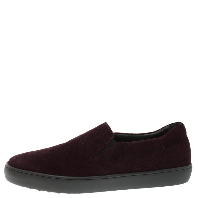 Pre Owned Tod's Purple Suede Slip On Sneakers Size 42
