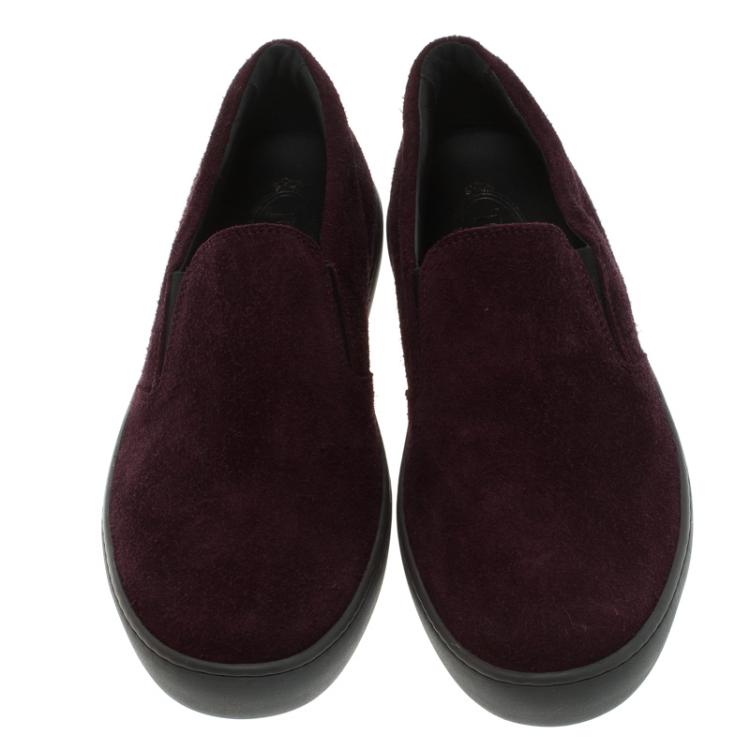 Pre Owned Tod's Purple Suede Slip On Sneakers Size 42