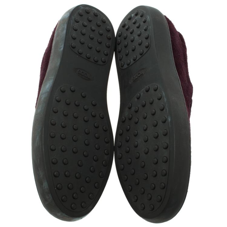 Pre Owned Tod's Purple Suede Slip On Sneakers Size 44