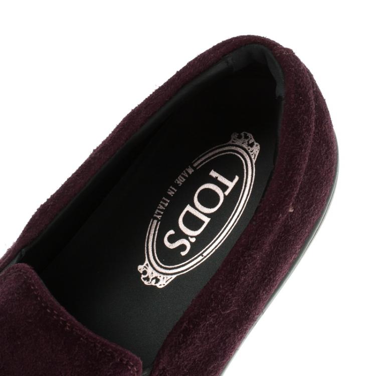 Pre Owned Tod's Purple Suede Slip On Sneakers Size 44