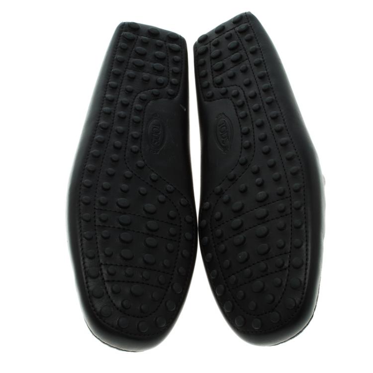 Pre Owned Tod's Two Tone Suede And Leather Eyelet Detail Loafers Size 44