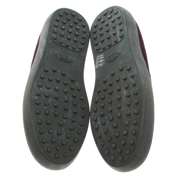 Pre Owned Tod's Purple Suede Slip On Sneakers Size 42.5