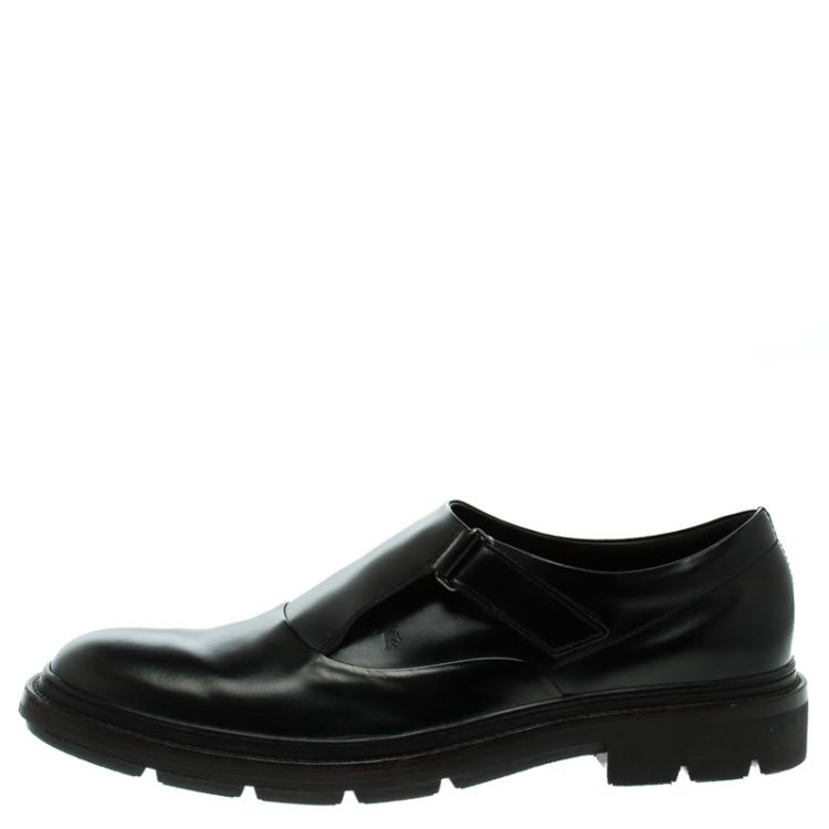 Pre Owned Tod's Black Leather Monk Strap Shoes Size 43
