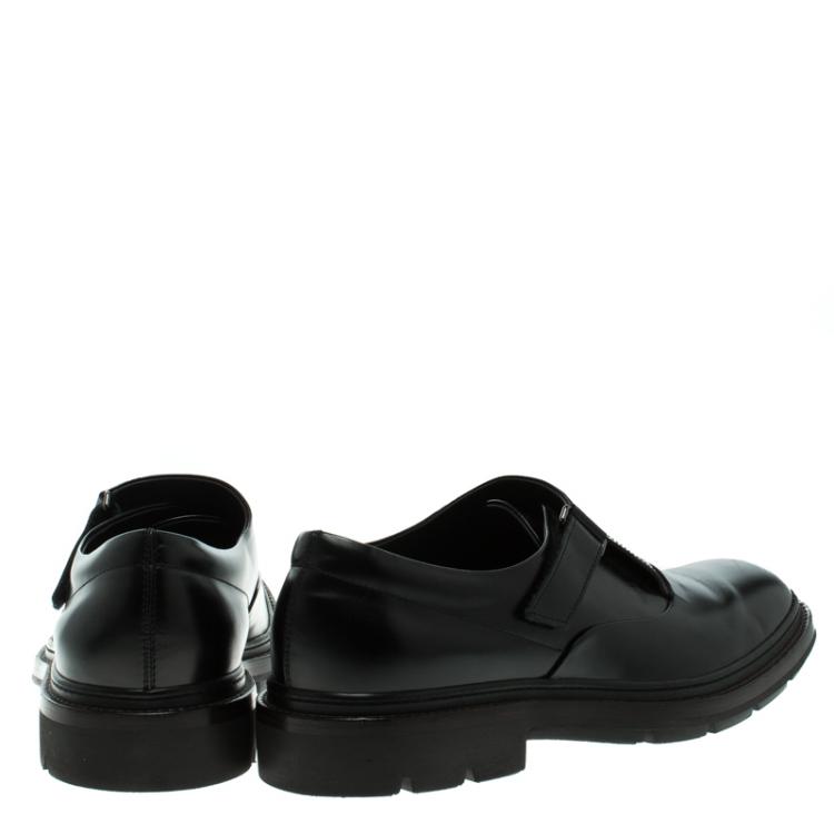 Pre Owned Tod's Black Leather Monk Strap Shoes Size 43