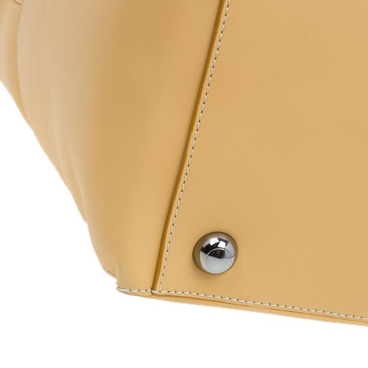 Pre Owned Tod's Nude Leather Double Striped Travel Bag