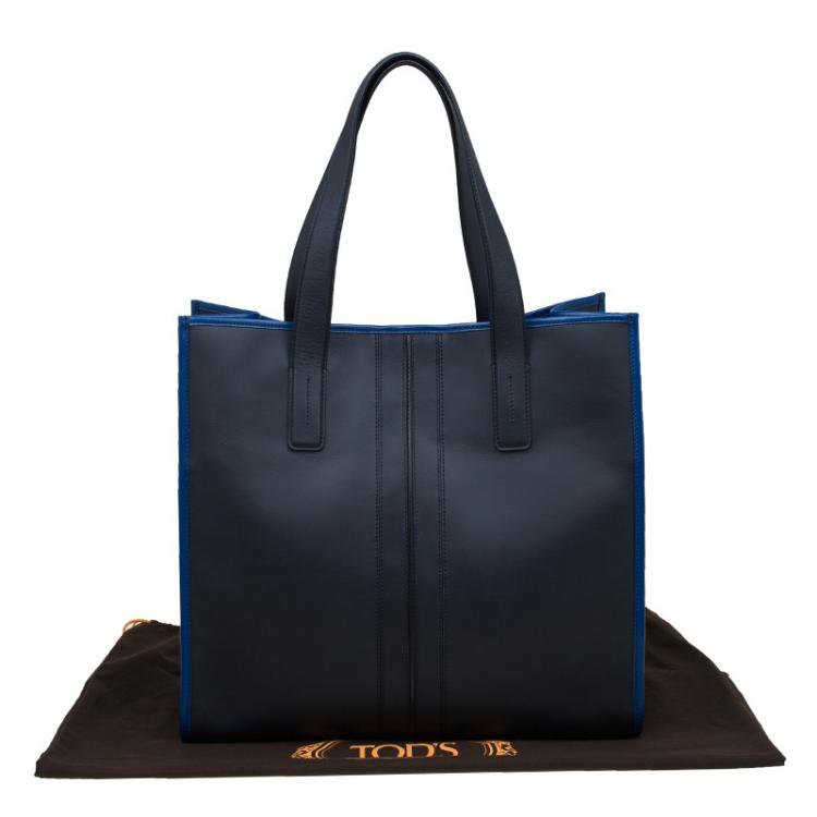 Pre Owned Tod's Black Leather Script Tote