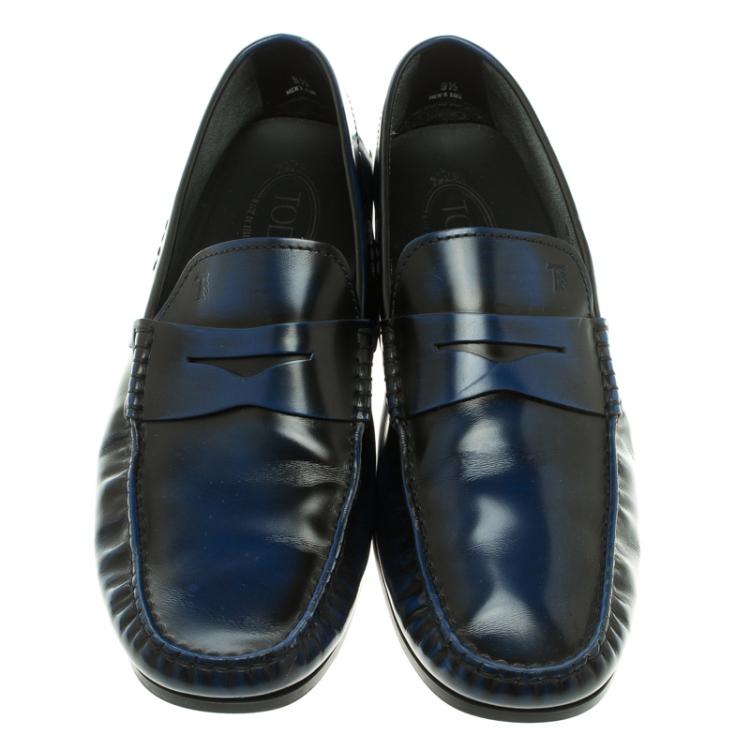 Pre Owned Tod's Two Tone Leather Penny Loafers Size 44