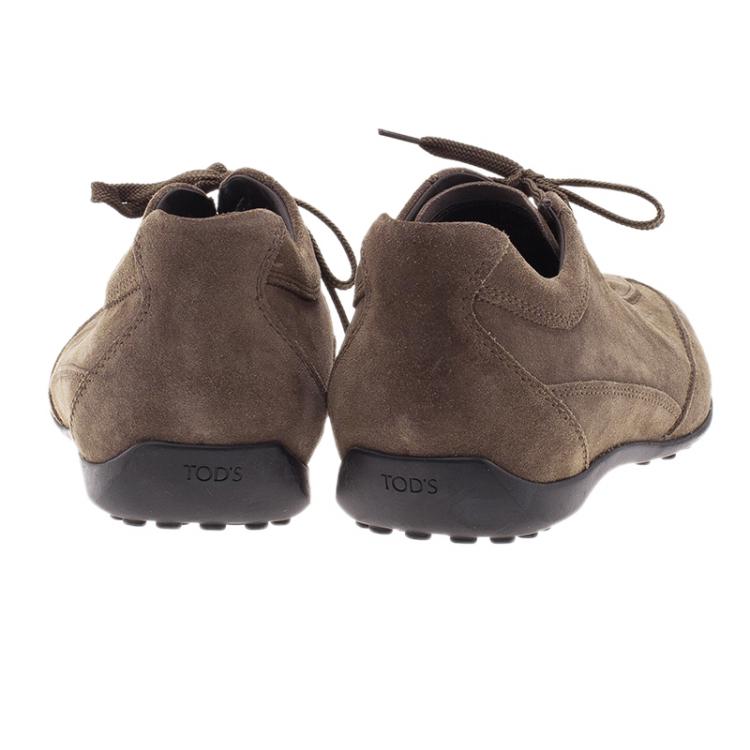 Pre Owned Tod's Brown Suede Sneakers Size 42.5
