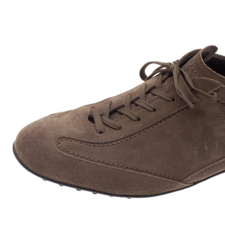 Pre Owned Tod's Brown Suede Sneakers Size 42.5