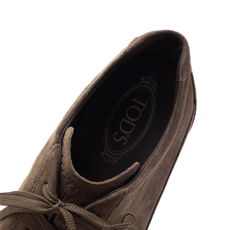 Pre Owned Tod's Brown Suede Sneakers Size 42.5