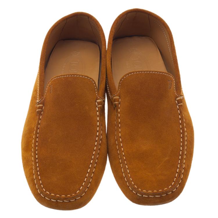 Pre Owned Tod's Light Brown Suede Loafers Size 42.5 