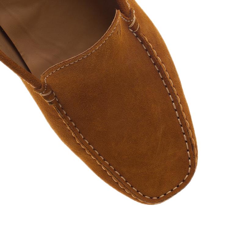 Pre Owned Tod's Light Brown Suede Loafers Size 42.5 