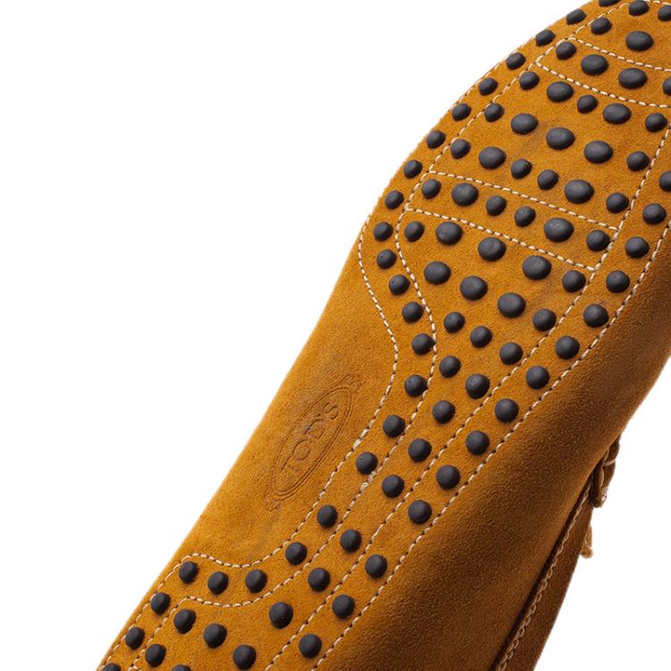 Pre Owned Tod's Light Brown Suede Loafers Size 42.5 