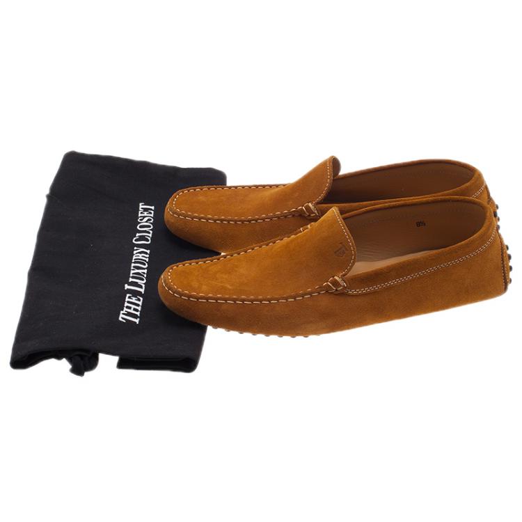 Pre Owned Tod's Light Brown Suede Loafers Size 42.5 