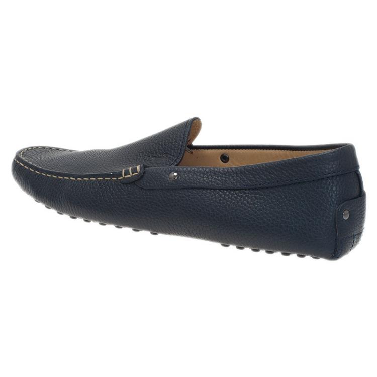 Pre Owned Tod's Navy Blue Leather Loafers Size 43