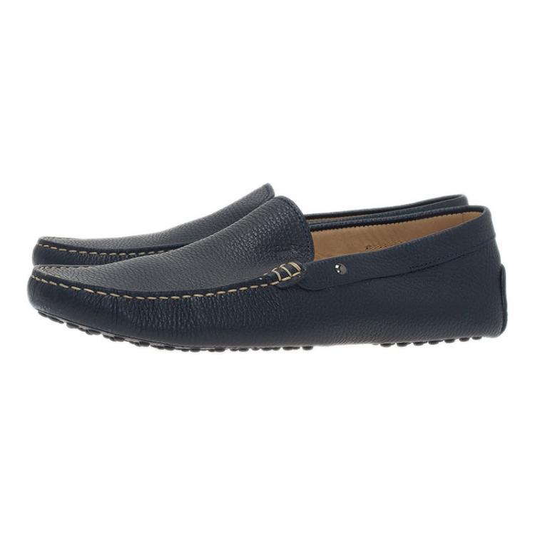 Pre Owned Tod's Navy Blue Leather Loafers Size 43