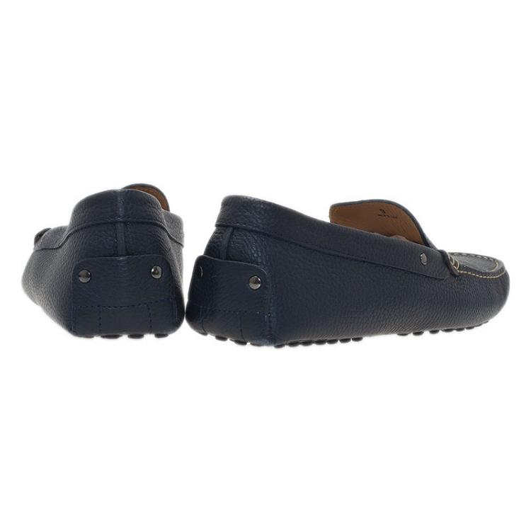 Pre Owned Tod's Navy Blue Leather Loafers Size 43