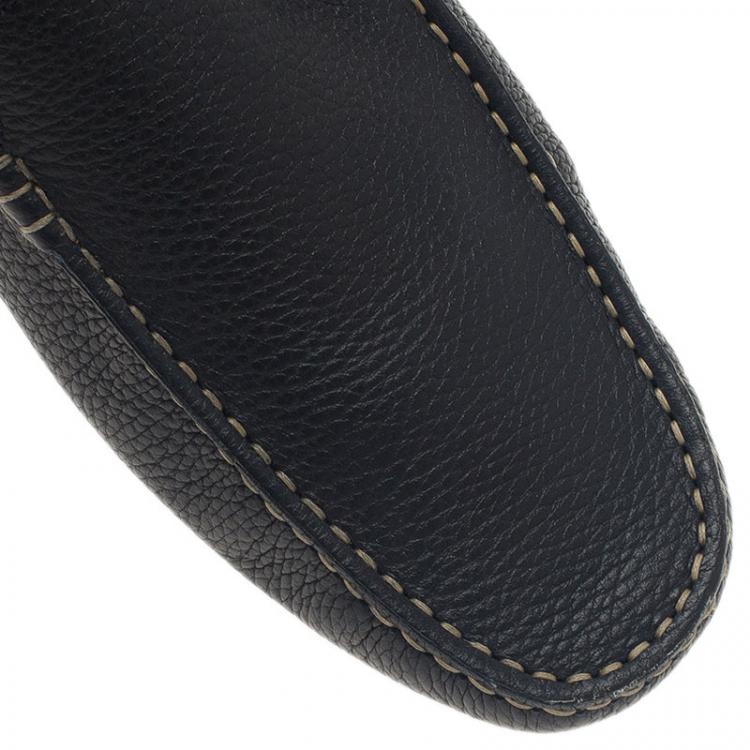 Pre Owned Tod's Navy Blue Leather Loafers Size 43