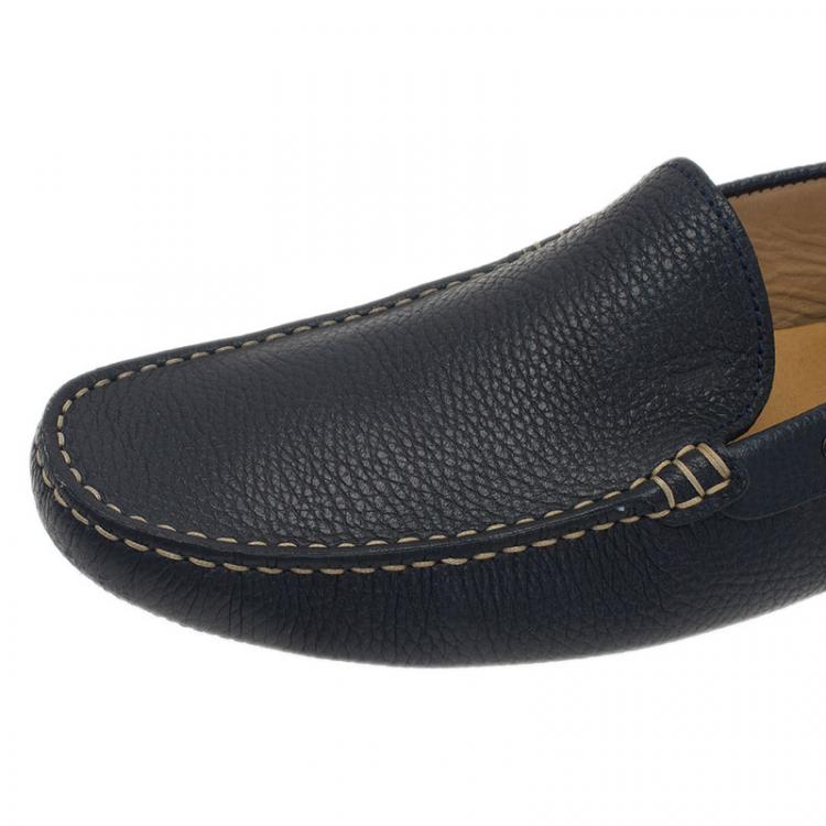 Pre Owned Tod's Navy Blue Leather Loafers Size 43