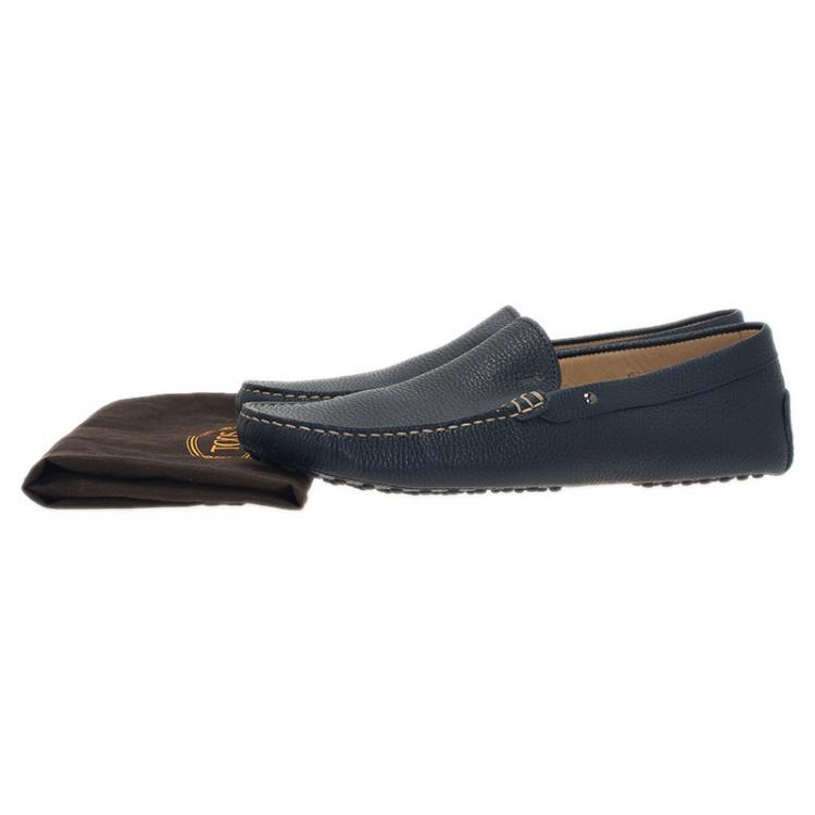 Pre Owned Tod's Navy Blue Leather Loafers Size 43