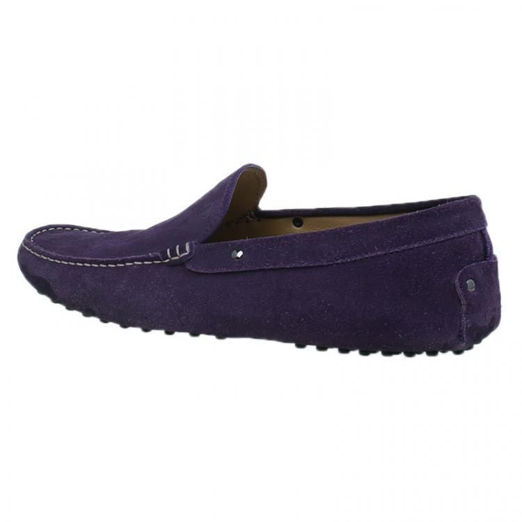 Pre Owned Tod's Purple Suede Loafers Size 44.5