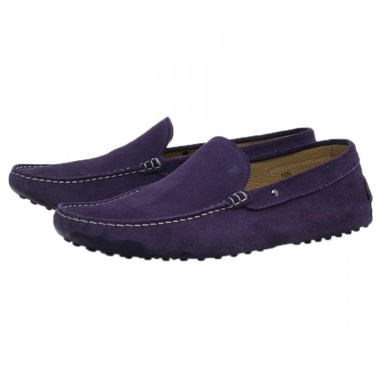 Pre Owned Tod's Purple Suede Loafers Size 44.5