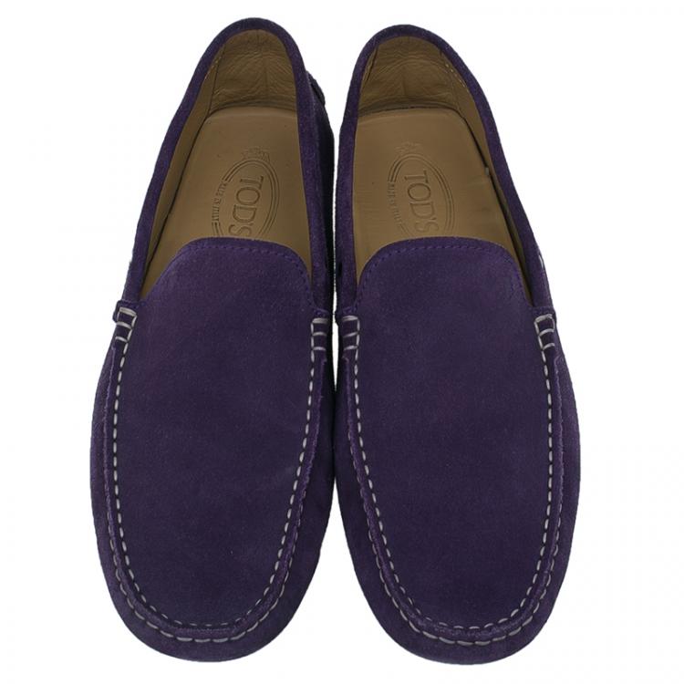 Pre Owned Tod's Purple Suede Loafers Size 44.5