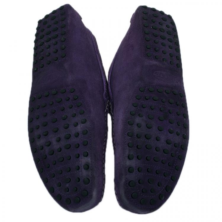 Pre Owned Tod's Purple Suede Loafers Size 44.5