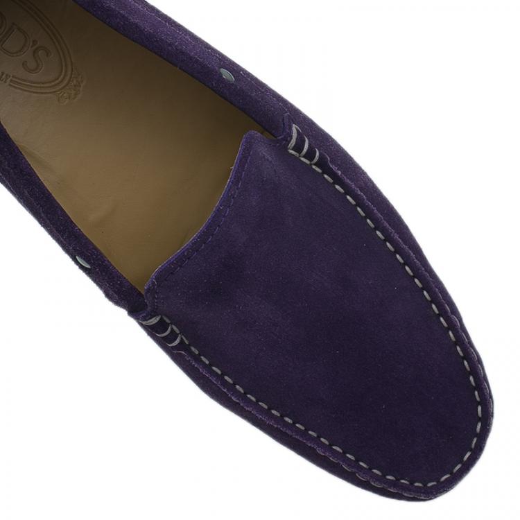 Pre Owned Tod's Purple Suede Loafers Size 44.5