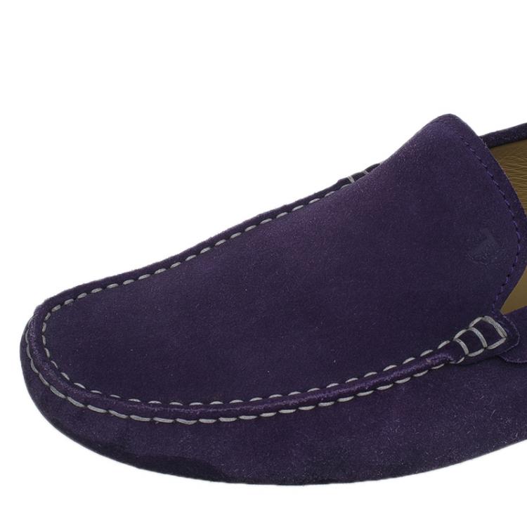Pre Owned Tod's Purple Suede Loafers Size 44.5