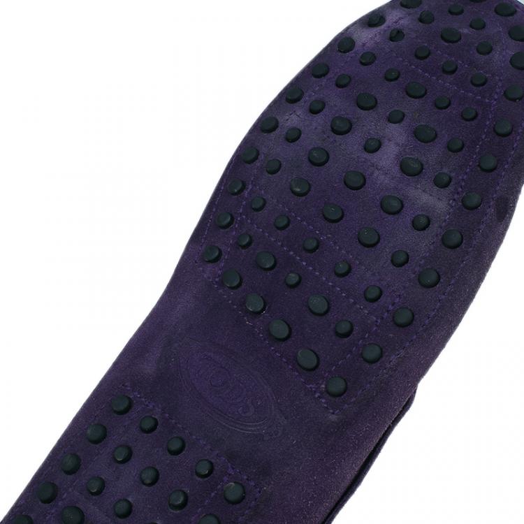Pre Owned Tod's Purple Suede Loafers Size 44.5