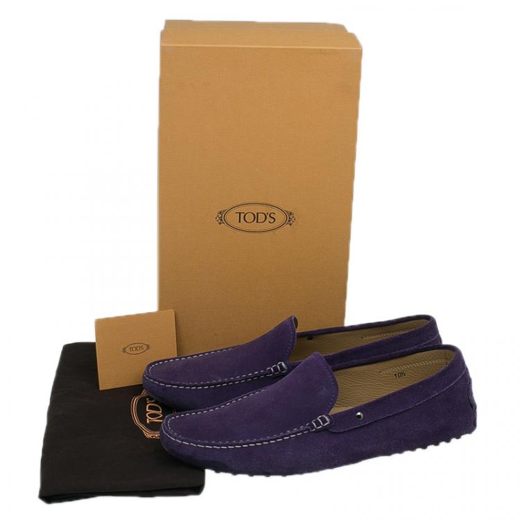 Pre Owned Tod's Purple Suede Loafers Size 44.5