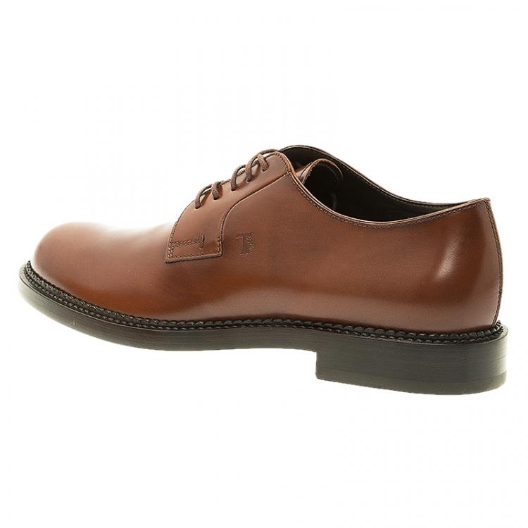 Pre Owned Tod's Brown Leather Lace Up Men's Derby Size 42 