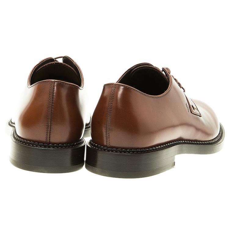 Pre Owned Tod's Brown Leather Lace Up Men's Derby Size 42 