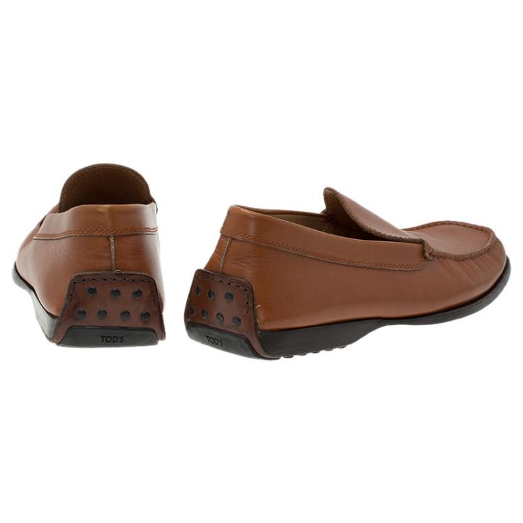 Pre Owned Tod's Brown Leather Slip On Loafer Size 41