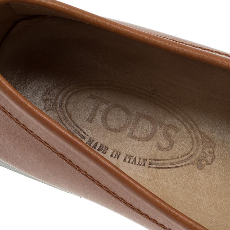 Pre Owned Tod's Brown Leather Slip On Loafer Size 41