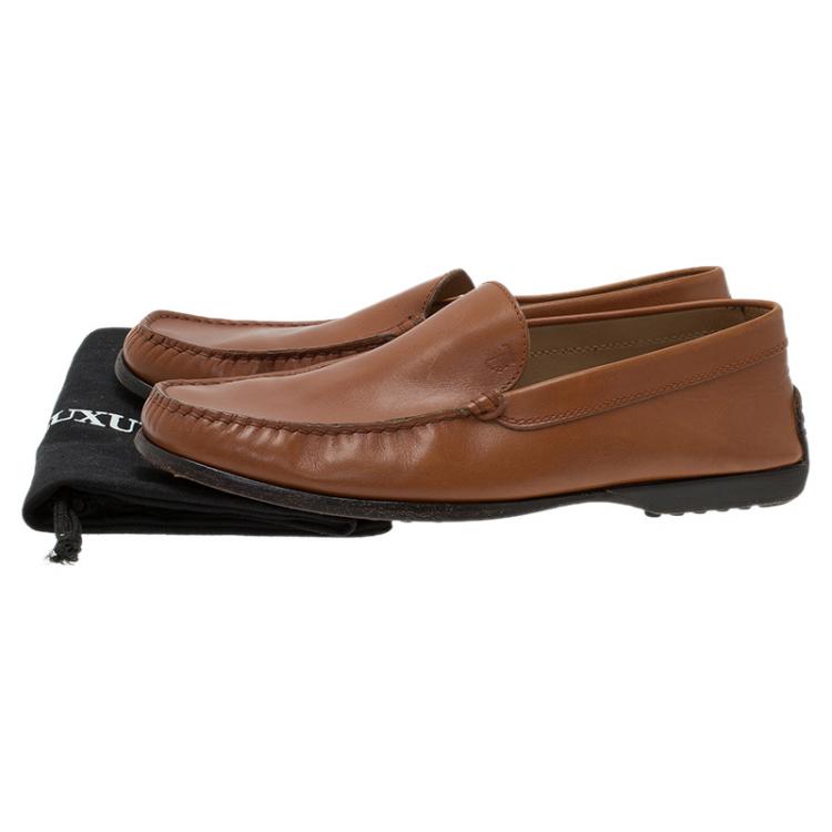 Pre Owned Tod's Brown Leather Slip On Loafer Size 41
