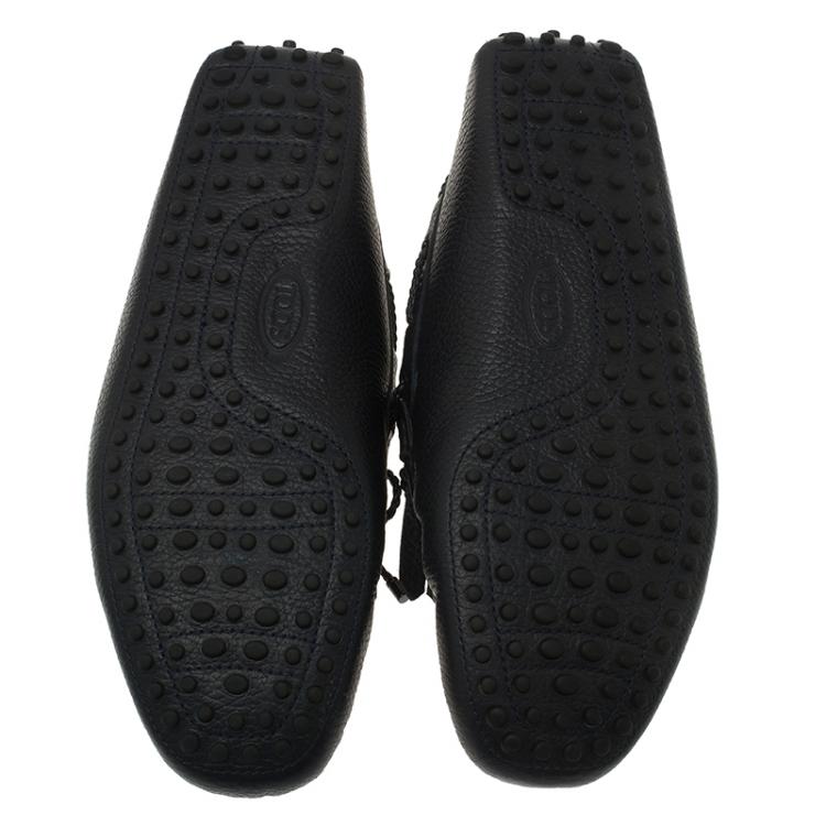 Pre Owned Tod's Black Bow Fringe Loafers Size 42