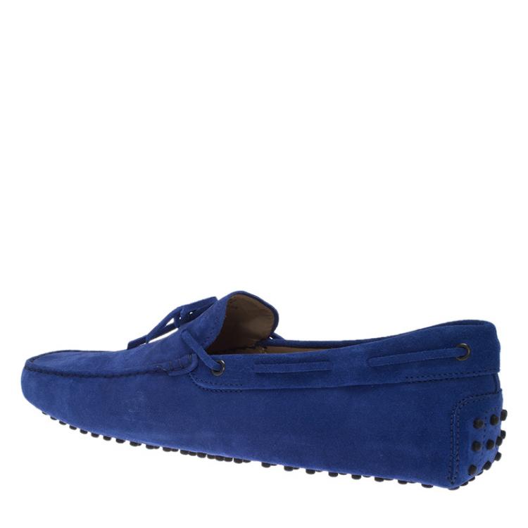 مملوكة مسبقًا Tod's Blue Suede Bow Loafers Size 47