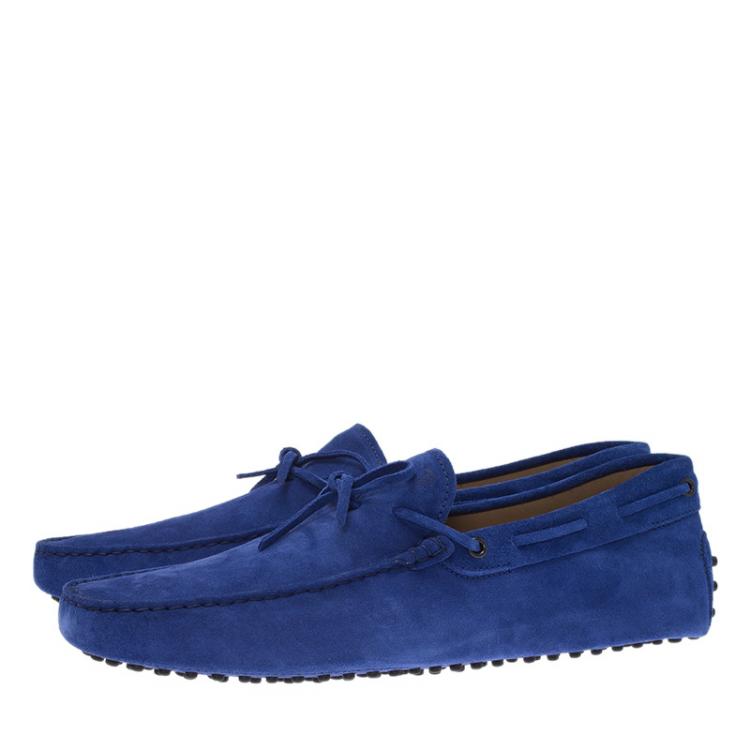 مملوكة مسبقًا Tod's Blue Suede Bow Loafers Size 47