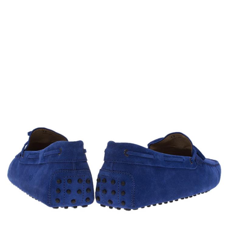 مملوكة مسبقًا Tod's Blue Suede Bow Loafers Size 47