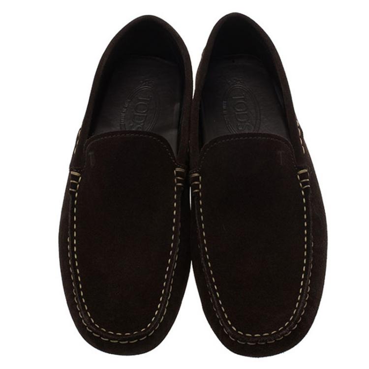 Pre Owned Tod's Brown Suede Loafers Size 42.5